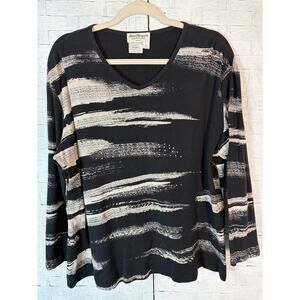 Norm Thompson women's 3/4 sleeve T Shirt Whimsigoth electric grandma plus size‎